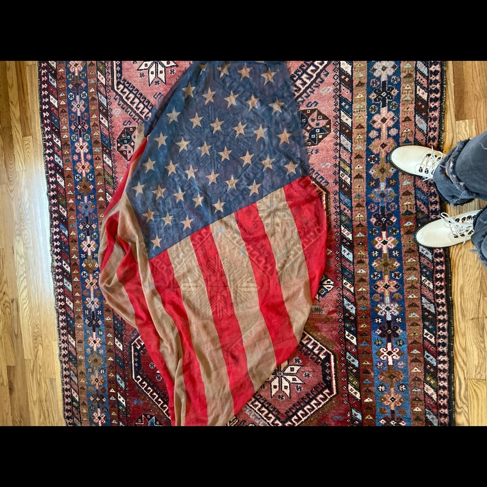 Free People Vintage American Flag Sheer Scarf